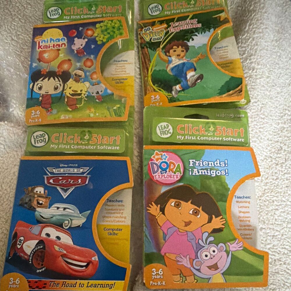 LeapFrog ClickStart My First Computer Software Learning Games Lot of 4, Ages 3-6